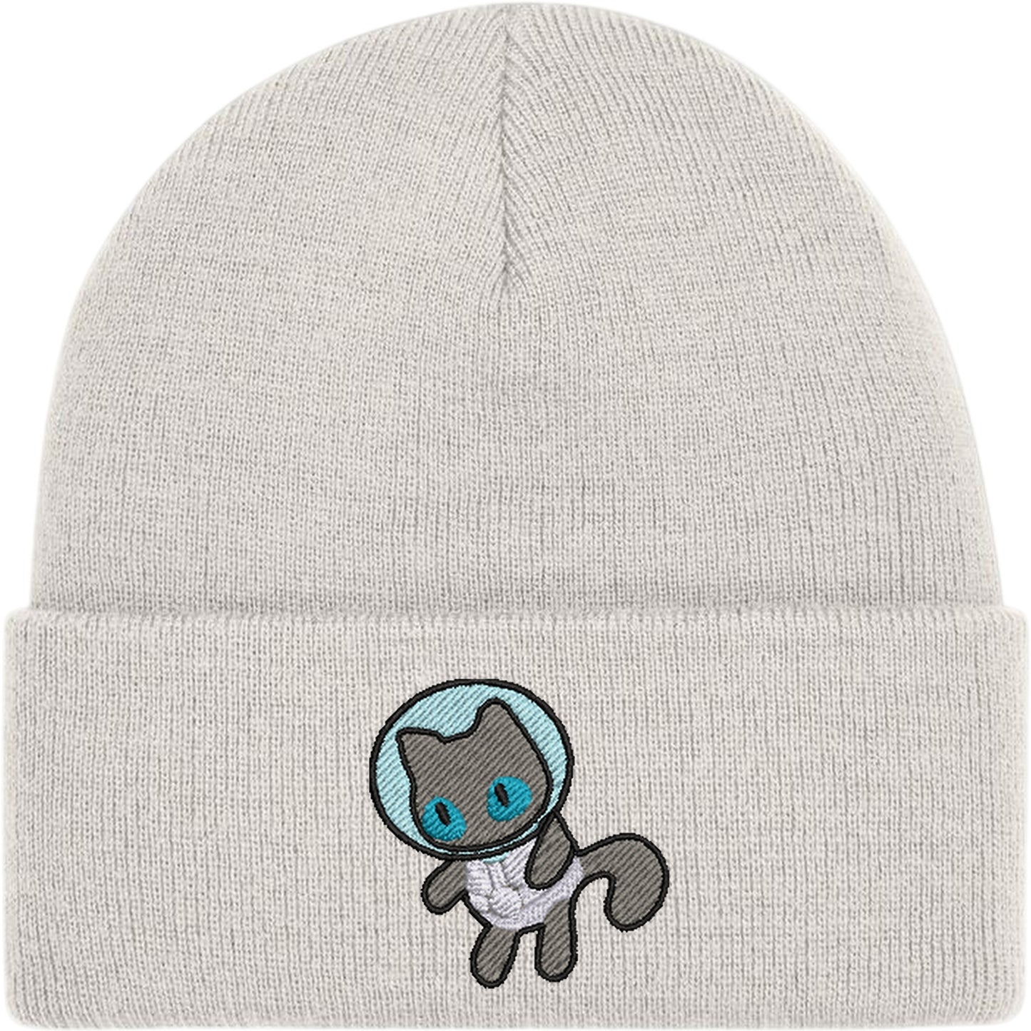 Astronaut Cat Embroidered Beanie Hat