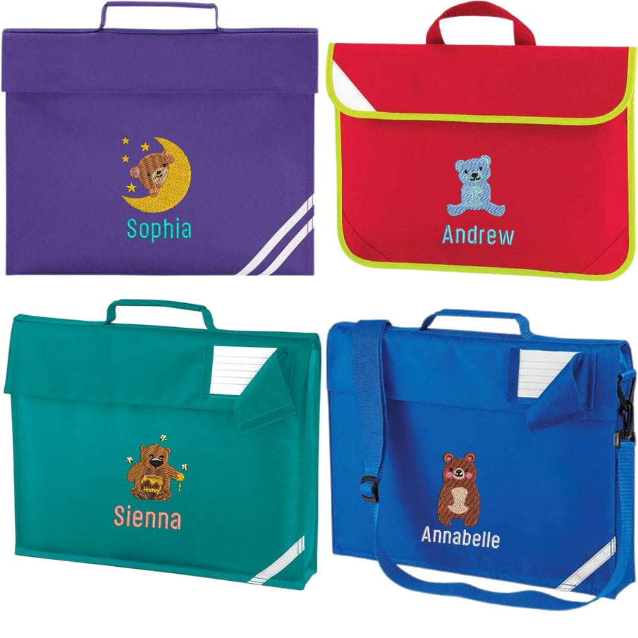 Bear Personalised Embroidered Book Bag