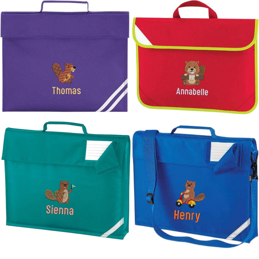Beaver Personalised Embroidered Book Bag
