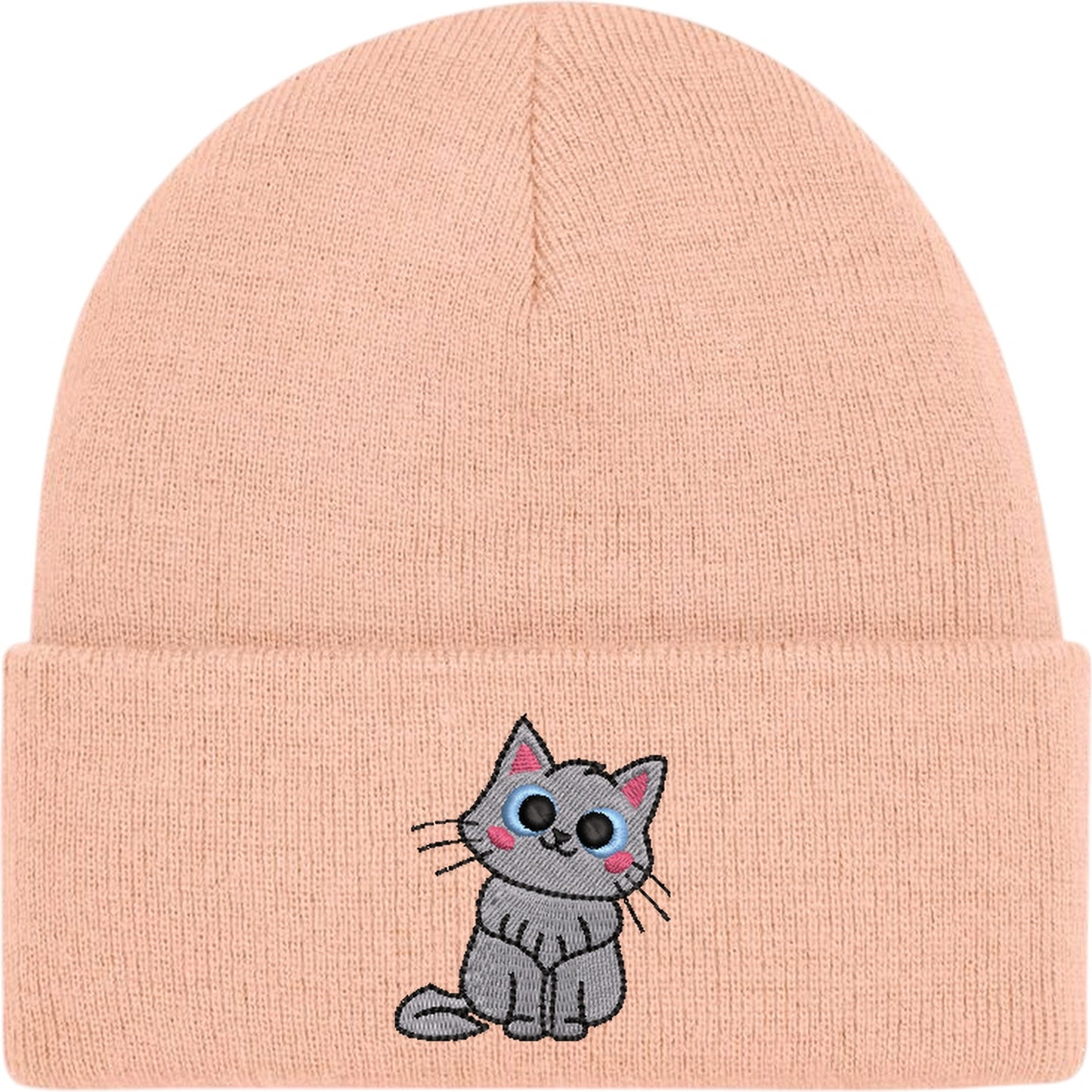 Cartoon Cat 2 Embroidered Beanie Hat