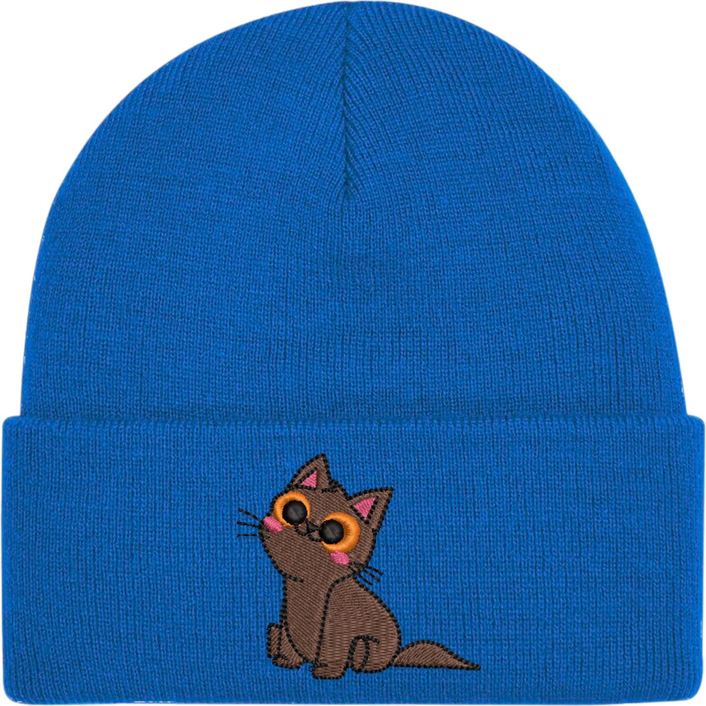 Cartoon Cat 3 Embroidered Beanie Hat