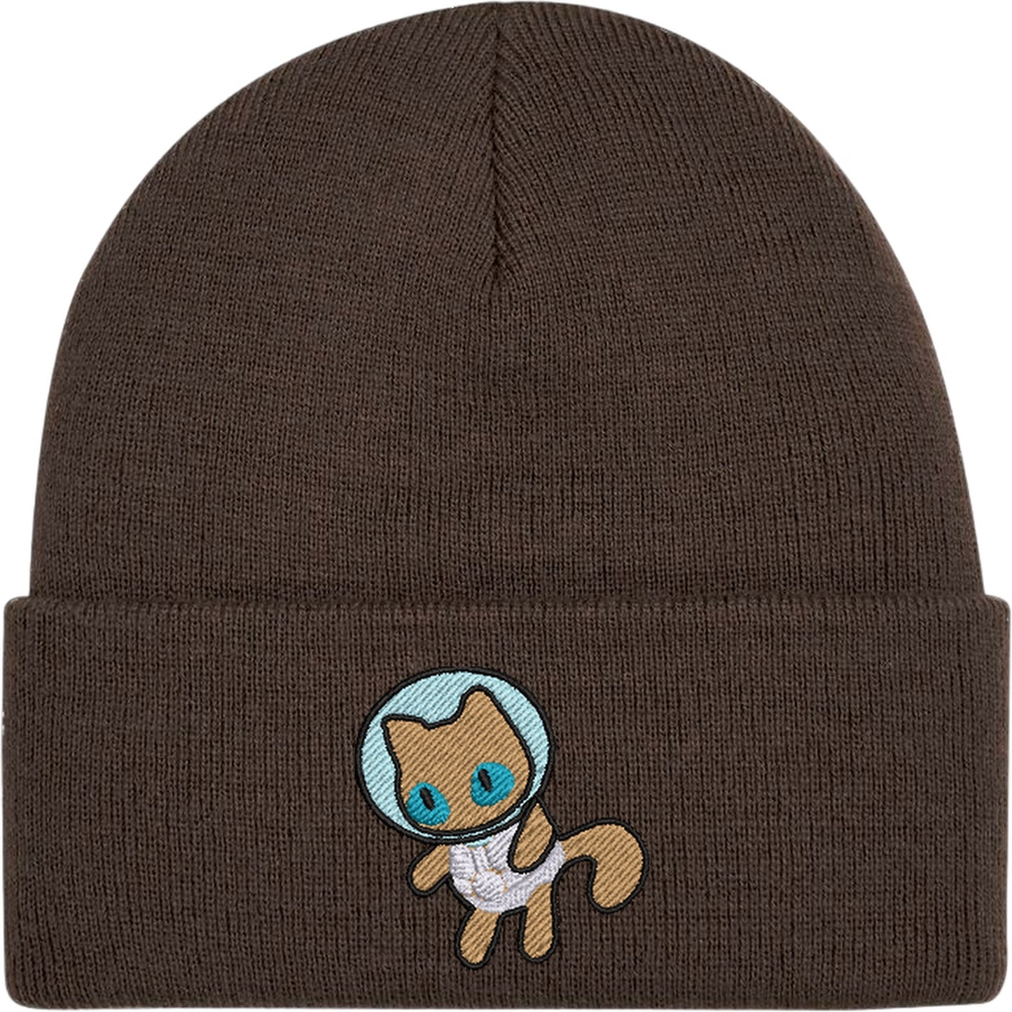 Astronaut Cat Embroidered Beanie Hat