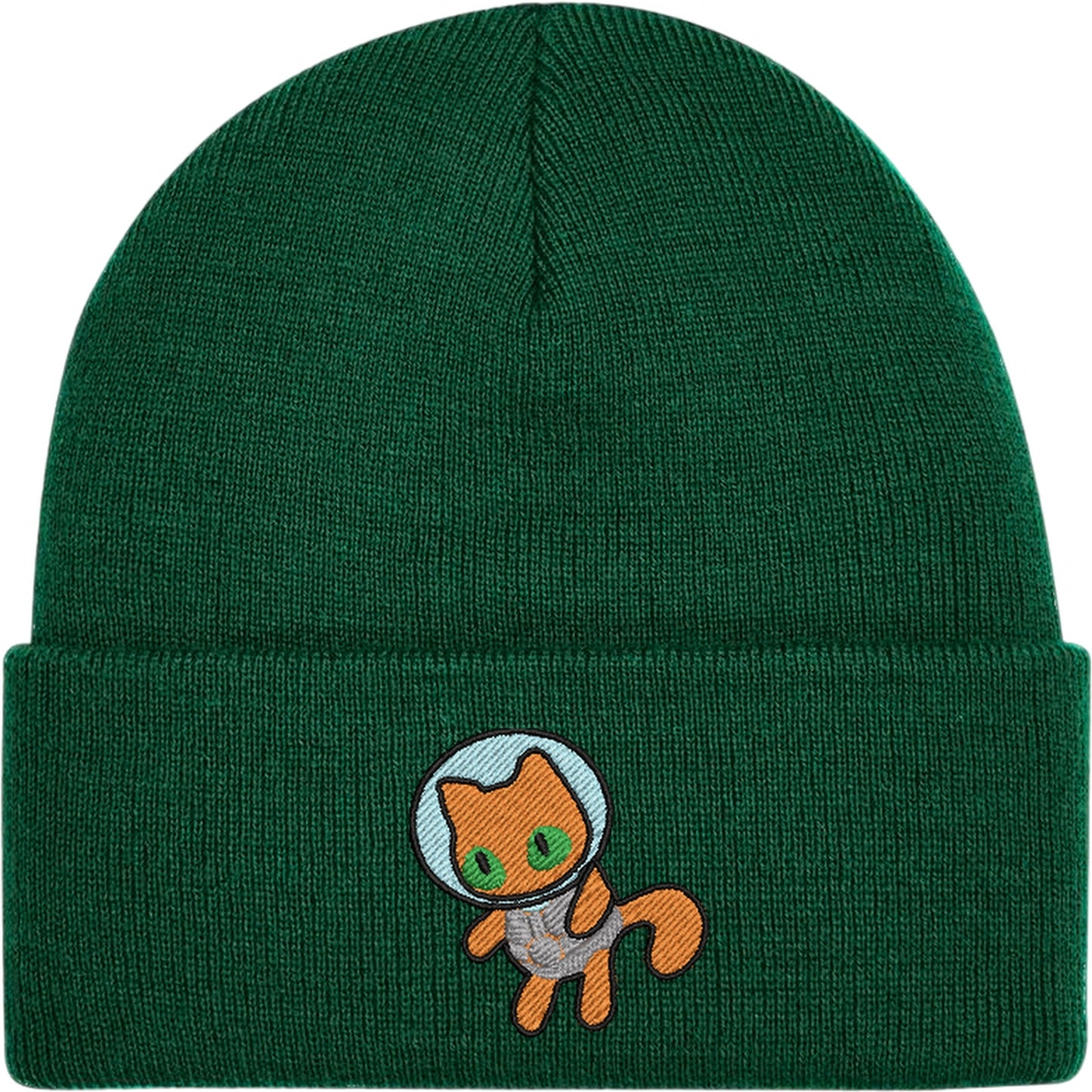 Astronaut Cat Embroidered Beanie Hat