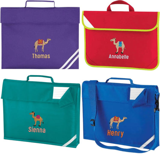 Camel Personalised Embroidered Book Bag