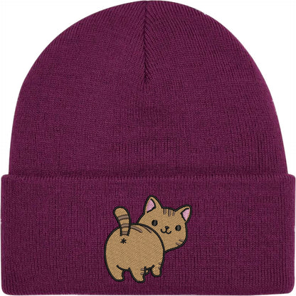 Booty Cat Embroidered Beanie Hat