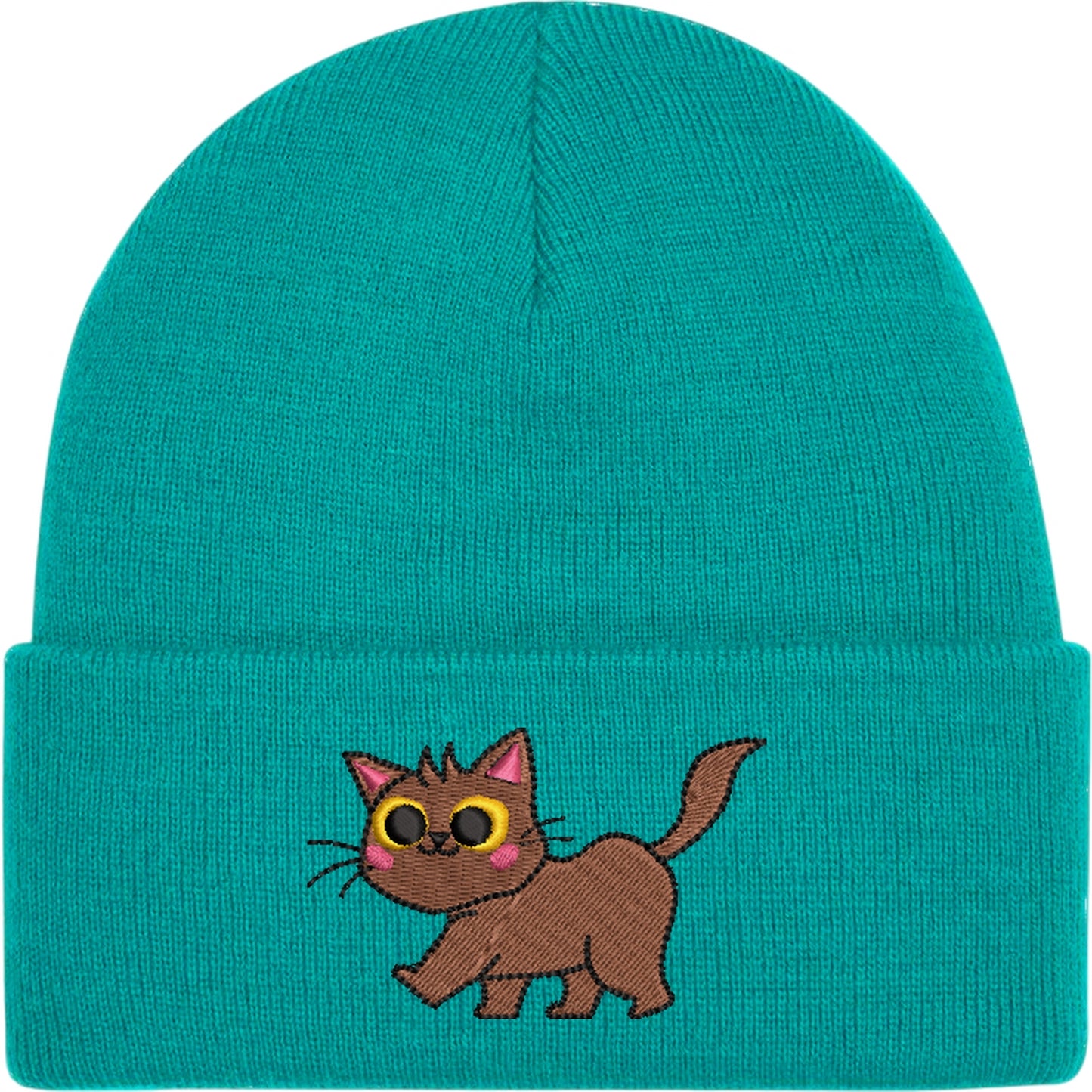 Cartoon Cat 1 Embroidered Beanie Hat