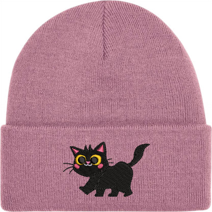 Cartoon Cat 1 Embroidered Beanie Hat