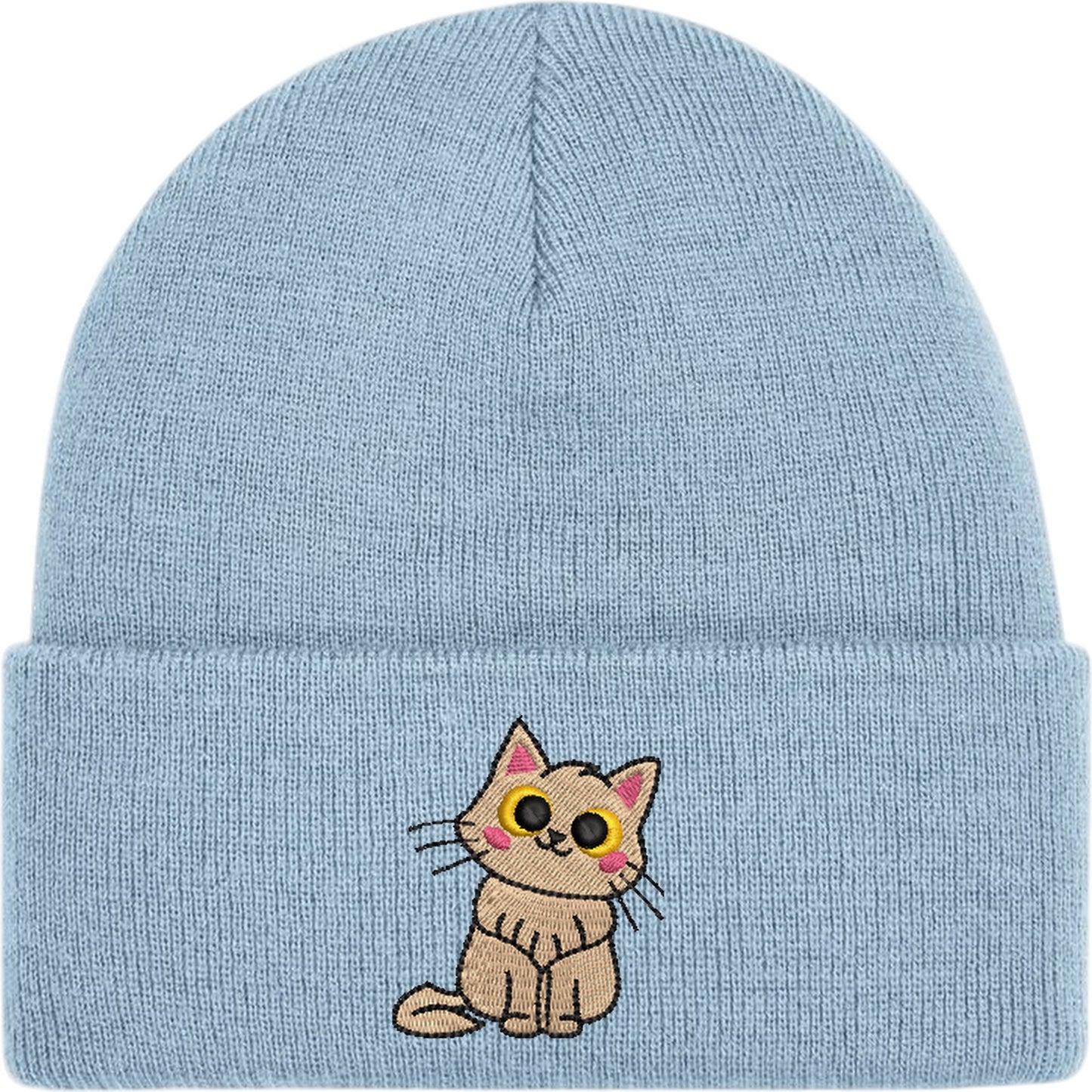 Cartoon Cat 2 Embroidered Beanie Hat