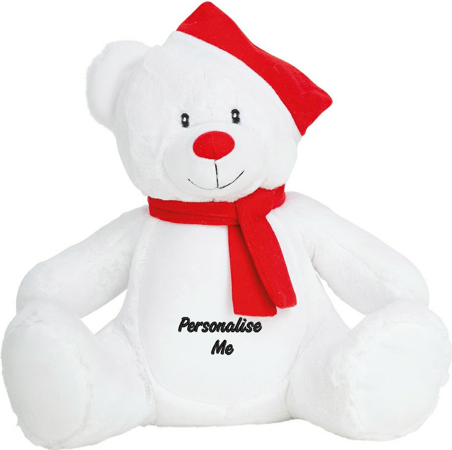 Personalised Embroidered Mumbles Christmas Bear Soft Toy