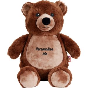 Personalised Embroidered Grizzly Bear Soft Toy