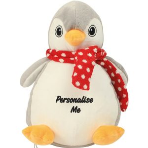 Personalised Embroidered Mumbles Penguin Soft Toy