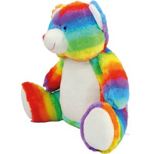 Alternative view of Personalised Embroidered Mumbles Rainbow Bear Soft Toy