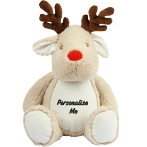 Personalised Embroidered Mumbles Reindeer Soft Toy