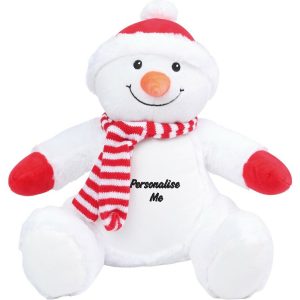 Personalised Embroidered Mumbles Snowman Soft Toy