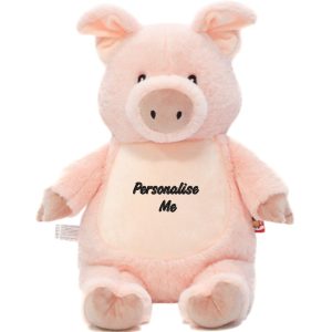 Personalised Embroidered Pig Soft Toy