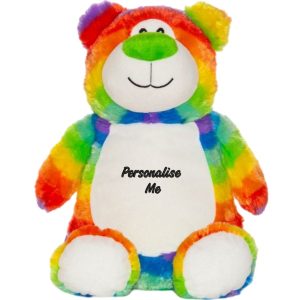 Personalised Embroidered Rainbow Teddy Bear Soft Toy