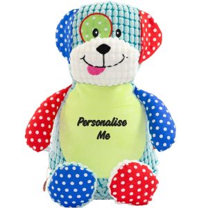 Personalised Embroidered Sensory Dog Soft Toy