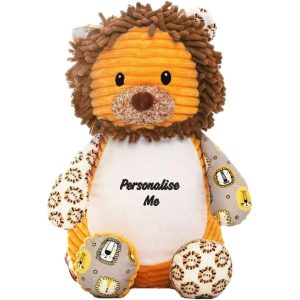 Personalised Embroidered Sensory Lion Soft Toy