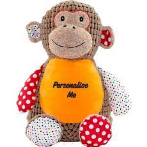Personalised Embroidered Sensory Monkey Soft Toy