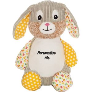 Personalised Embroidered Sensory Bunny Rabbit Sunshine Soft Toy